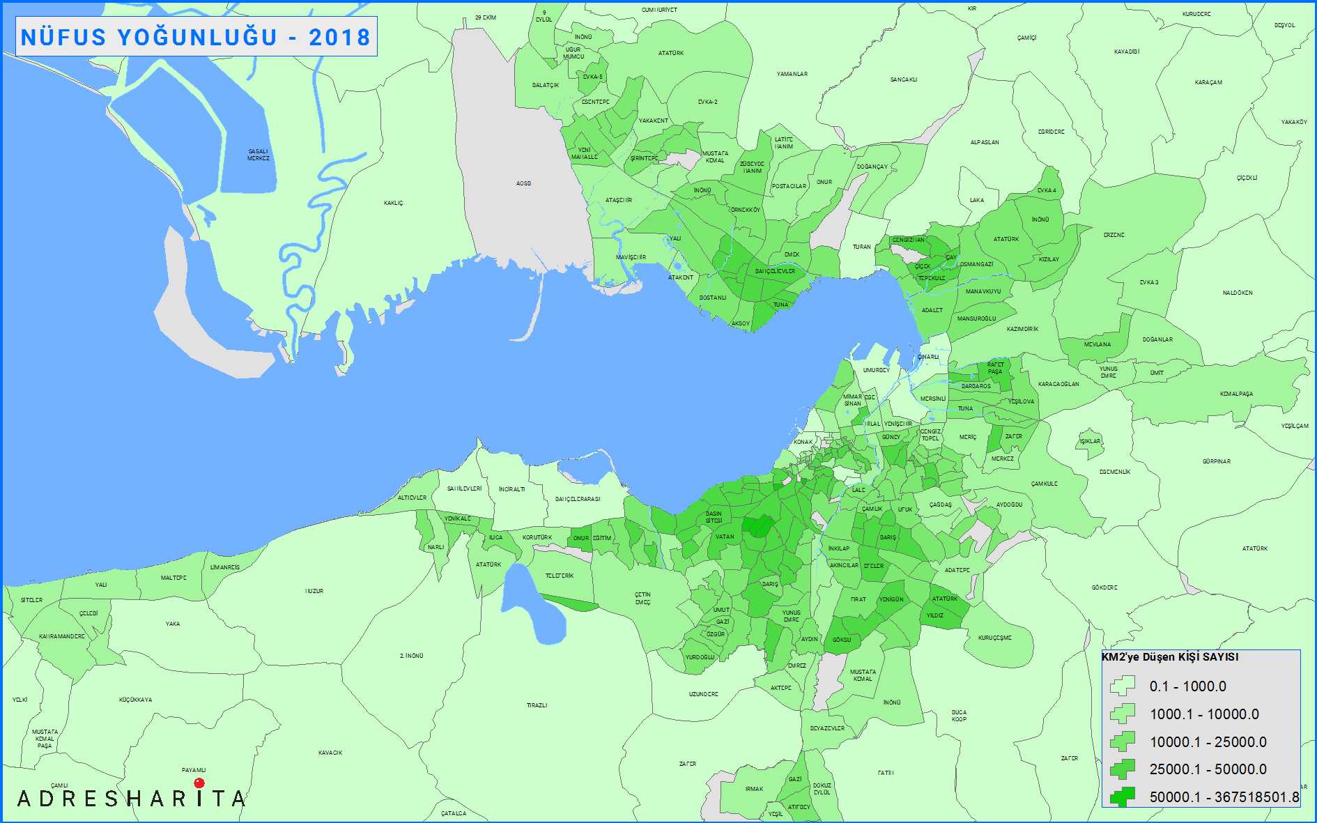 İzmir mahalle nüfus yoğunluğu